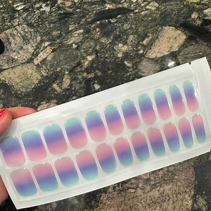 Pastel Ombre Nail Wraps | Rainbow Gradient Nail Stickers | 22 Count