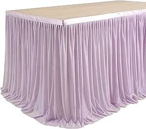 Sheer Tablecloth 6FT Polyester for Backyard Wedding Sweetheart Table Reception Party Cake Decoration