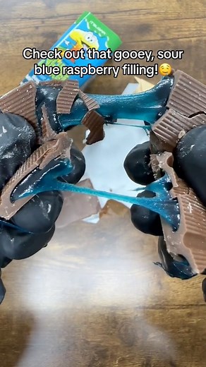 24K views · 155 reactions | 裂⚠️Would you try this Toxic Waste Slime Licker Chocolate Bar?!⚠️裂 #reels #viral #satisfying #asmr #explorepage #candies #funny | Poppin Candy | Facebook