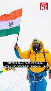 1K views · 23 reactions | NIMAS, led by Col Ranveer Singh Jamwal, successfully summited Mt. Kangchenjunga on 18 May 2025, completing the ‘Har Shikhar Tiranga’ mission with 100% success by hoisting the national flag on the highest peak of all 28 Indian states. [NIMAS, Army mountaineer, Kangchenjunga] | IndiaToday NE | Facebook