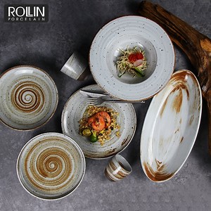 [Hot Item] Custom Tableware Grey Dinner Set Ceramic Dinnerware for Restaurant