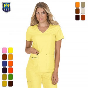 [Hot Item] Custom Women Scrubs Sets Fashion Scrubs Stretch Fabric Salon Uniform Scrub Suit