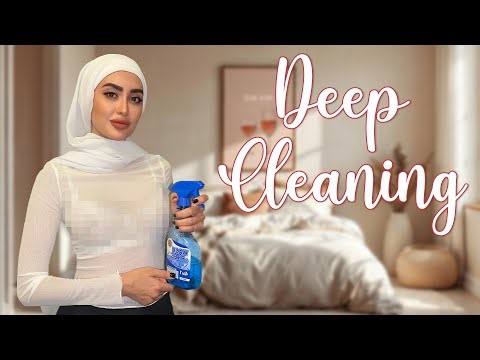 4K Cleaning Routine | Wiping Mirror in Sheer Outfit & Hijab | Try-On