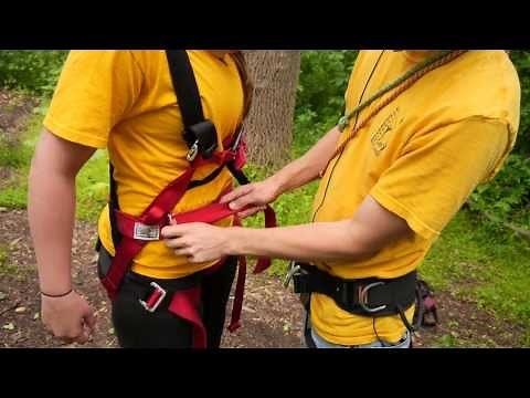 MIllersville University Ropes Course How To Put On A Full Body Harness