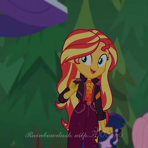 Arte de Sunset Shimmer e Rainbow Dash