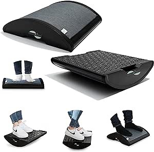 Foot Rest for Under Desk at Work - Desk Foot Rest Ergonomic Design for All-Day Support, Pain Relief, Foot Stool Footrest - Comfortable Footrest Promotes Motion and Circulation