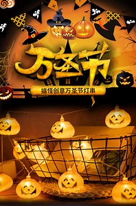 Pumpkin String Lights Plug in Indoor/Outdoor Halloween Decoration String Lights