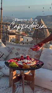 3 of my fave hotels 👇🏾✨ Aza Cave Hotel (@azacavehotel ): a modern luxury hotel which has maintained the cave like style rooms that Cappadocia is known for. The star of the show imo is the pool, built next to a fairy chimney🤩 Charming Cave Hotel (@charmingcavehotel ): looking for a terrace to watch the iconic hot air balloons? Then look no further. This hotel has multiple viewing terraces and even a private white one to rent with breakfast if you want to go all out. Even in cold weather, the b