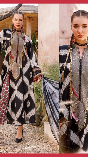 Maria B Black Tye And Dye Lawn Dress #lawn #mdfashion #beautifuldress #pakistanisuit Price 3,200rs www.manddfashion.com | Mommy and daughter fashion
