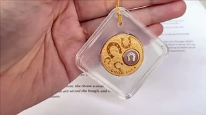 LWQLZY Lucky Clover Horseshoe ironToken Collection Premium Edition with Secure Holder and Keychain Accessory, Gold