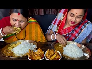 Chicken curry Fish curry Eating Show delicious Bengali food Mukbang Eating