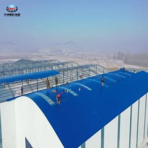 [Hot Item] Large Space Curved Roof Design Metal Sheet Steel Structure Shed with Canopy