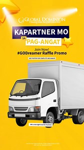 Less than a month na lang bago ang Grand Raffle Draw, Ka-partner! Sali na sa Go Dreamer Raffle Promo by Global Dominion to get a chance na manalo ng Light Truck for Business! #GoDreamerRafflePromo #GDFIGoDreamerRaffle #GDFI20Years #GlobalDominionAt20 Per DTI Fair Trade Permit No. FTEB-153842 Series of 2022 ASC Reference Number: G200N102122GS --- Global Dominion Financing, Inc. SEC Registration No. CS200305834 Certificate of Authority No. 530 Important: Please study the Loan Terms and Conditions 