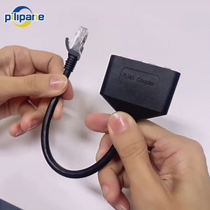 RJ45 Ethernet Splitter Cable, RJ45 1 Male to 2 Female Network Splitter Cable Suitable Cat7 LAN Ethernet Socket Connector Adapter for Set-top Boxes Routers