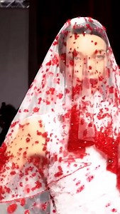 This is giving Carrie vibes and I quite enjoy it. Bloody bride, from @robertwun spring 2024 Couture via @fashionoverd0se #beautifulbizarre #wearableart #fashion #runway #hautecouture #robertwun #art #fashionlovers #runwayshow #couture | Beautiful Bizarre Magazine