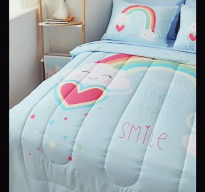 Kids Bedding Twin Set for Girls Boys– Rainbow 5-Piece Comforter Set with Sheets, Pillowcase & Sham, Soft and Cozy