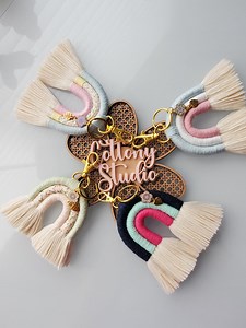 Macrame Rainbow Keychain, Handmade Souvenir Handbag - Etsy
