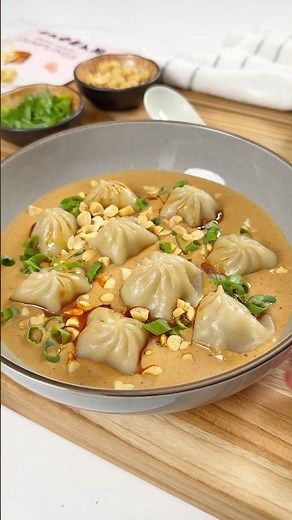 Soup Dumplings with Spicy Peanut Sauce