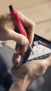 On the back of our mini and large sized Rafter Square is a white area for taking notes with a graphite pen. #hultafors #professionaltools #handtools #squares | Hultafors