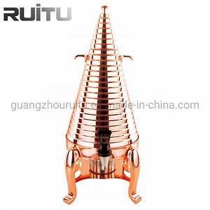 [Hot Item] Contemporary Buffets Furniture Modern High Flow Brass Steel Hammered Rose Gold Fuel Electric Hot Beverage Pyramid Urn and Catering Drink Tea Coffee Dispenser
