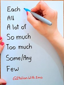 121K views · 2.6K reactions | Learn these useful indefinite adjectives!  They are used to express quantity or generality without specifying an exact number or amount. Follow for more Italian lessons! #italianwithema #imparaitaliano #italianvocabulary #italianverbs #learn #fyp #fy #italianexpressions #italy #italiano #viralreelschallenge #learnitalian | Italian With Ema | Facebook