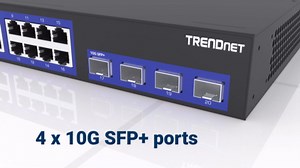 TRENDnet 20-Port 2.5G/Multi-Gig Switch with 10G SFP+ Ports, TEG-S50204, 16 x 2.5G RJ-45 Ports, 4 x 10G SFP+ Ports, 160Gbps, 1U Rack Mountable, NDAA TAA Compliant, Lifetime Protection, Black