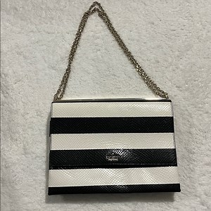 Kate Spade Benson Lane Melodie black and off-white‎ striped shoulder bag