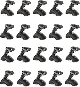 Case of 20, TEEMI TMSL-55CR 2D Bluetooth Barcode Scanner with USB Cradle, Handheld Handsfree Automatic Screen Scanning Scan QR Datamatrix PDF417 Postal and OCR Codes