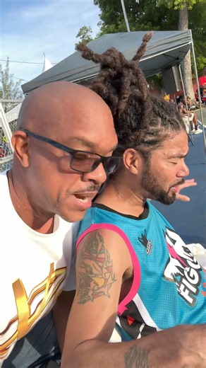 After a rain delay Grads & Dads is UNDERWAY. @sundaddy12 were surprised to find @dehmaster on de bench. #WestCourt #catchahbly #LiveViVidly | ViVid Streaming