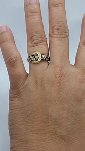 14k Solid Gold Diamond Belt Buckle Ring - Size 5.5 - Etsy