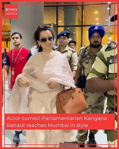 5.1K views | Actor-turned-Parliamentarian #KanganaRanaut made a stylish arrival in Mumbai. Tell us how do you like her airport look? | ETimes Lifestyle | Facebook