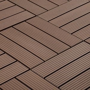[Hot Item] Wood Grain Customized Outdoor Deck Garden Deep Embossed Texture Decking Tiles WPC OEM