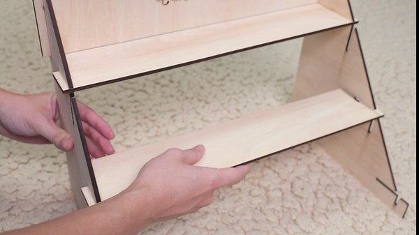 Wooden Greeting Card Display Stand - 3 Tiered Greeting Card Holder Organizer, Portable Postcard Holder Display Stands for Vendor Events Trade Shows, Tabletop Brochure Card Display Rack