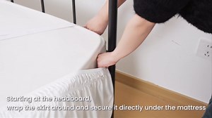 RIMELA Sage Green Bed Skirts with Split Corners King Size 15 Inch Drop,Elastic Bed Skirting Wrap Around, Easy to Install Dust Ruffles Soft Fabric,Machine Washable bedskirts for Metal Frame