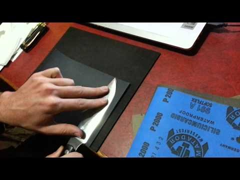 Wet dry sandpaper convex blade polishing