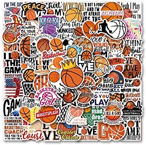 Pterosauria Basketball Stickers 100PCS, Multicolor, PVC, Modern, Contemporary, Basketball Stickers for Water Bottles, Notebook, Mobile, Cup, Computer