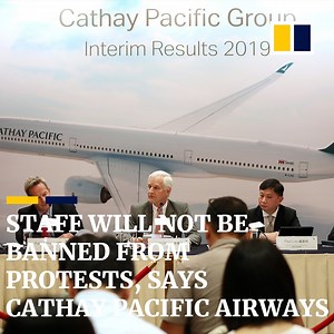 Cathay Pacific 國泰航空 was forced to cancel flights when staff called in sick en masse, but will not stop them from getting involved in the ongoing Hong Kong protests. | South China Morning Post
