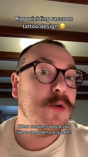 Rpg Wielding Raccoon Tattoo Design