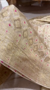 Exclusive Bridal Collection… Elegance redefined: the Mysore crepe silk saree, a symbol of timeless beauty… Pure Mysore Crepe Silk Saree With Zari Weave All Over.. Mysore crepe silk is a type of silk fabric known for its softness, durability, and elegant drape. It originates from Mysore, India, and is prized for its high quality. The fabric is woven in a specific crepe weave, which gives it a slightly wrinkled texture and a luxurious appearance. Mysore crepe silk is often used in traditional Indi