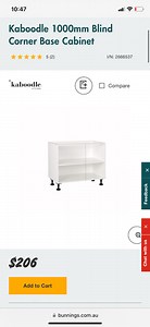 How to install Kaboodle blind corner base cabinet door?