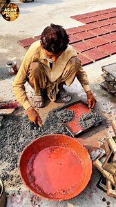 Satisfying Concrete Tile Making Process | Red Cement Tuff Tiles #fblifestyle #asianprocess #satisfyingvideos | Asian Process Hub