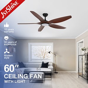 [Hot Item] 1stshine LED Ceiling Fan 60 Inches 5 Plastic Blades Remote Control LED Ceiling Fan Light