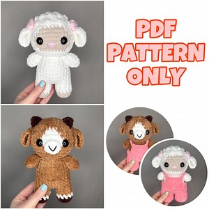 Lamb & Goat Crochet Pattern PDF Bundle | Cute Amigurumi Farm Animal Plushies | Crochet Pattern Digital Download ONLY - Etsy