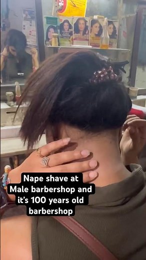 When your husband took you to male barbershop for forced nape shave🥲🥲🥲 #barbershop #hair #cutting