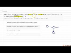 Statement I: In an elastic collision between two bodies, the relative speed of the bodies after ...