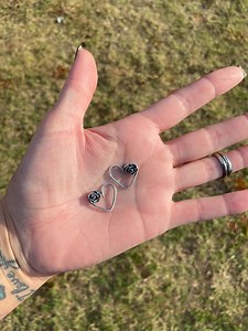Sterling Silver .925 Rose Heart Daith Earrings - Etsy UK