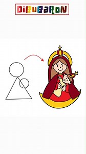 Aprende a Dibujar a la Virgen de la Candelaria | Dibujos fáciles | DibuBaron