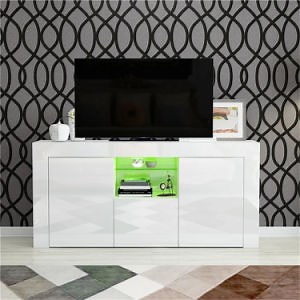 [Hot Item] Wholesale MID Century Modern White TV Console Stand with 2 Storage Cabinet