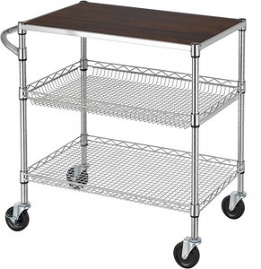 [Hot Item] NSF/SGS 500lb Steel Wire Shelving Cart with Dual-Locking Casters