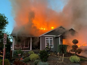 HELMET CAM: Last month on May 18, your #firefighters responded to a residential fire located near 132nd Ave. and Terra Cascade Dr. in Happy Valley. Crews made an aggressive attack and knocked down a tree fire that extended to the adjacent 2-story house. The homeowner safely evacuated, and no injuries were reported. #hereforyou | Clackamas Fire
